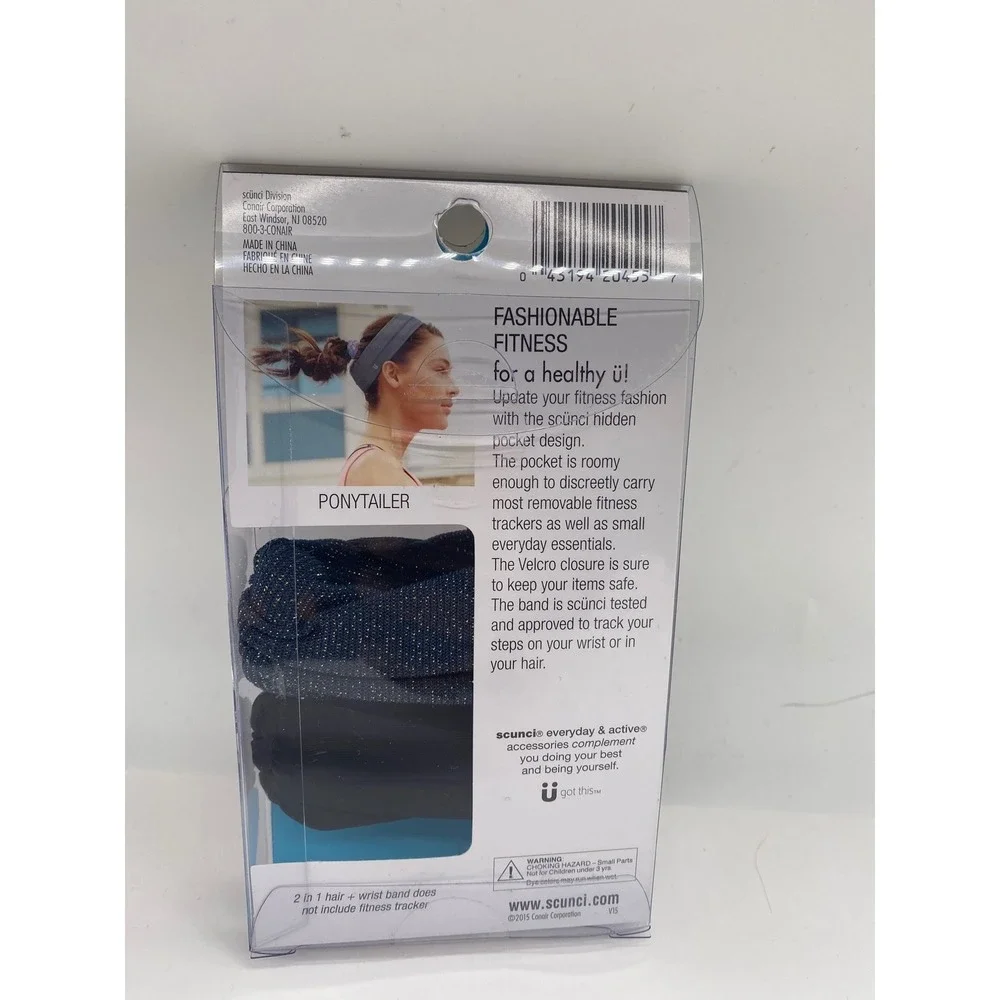 Scunci Everyday & Active Fashionably Fit 2 in 1 hair +wrist‎ band 20455-A